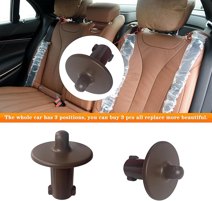 Backseat Seat Belt Guide Holder Ring Retaining Clip for Mercedes-Benz Maybach S Class 2013-2020 W222 W213 W463 (Brown)