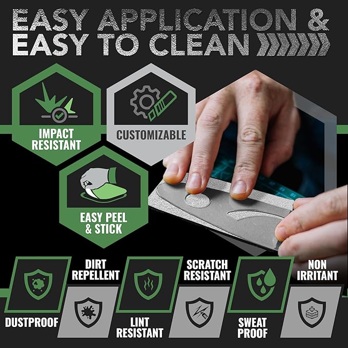 Dragon Grips 5x7 Clear Grip Tape Decal Stickers for iPhone Tablet Mouse Computer Textured Silicone Rubber Traction Grip Adhesive Great for Gaming Mouse Controllers and RC Vehicle Controls (Clear)