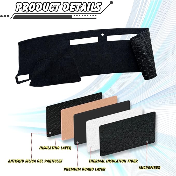 Non-Slip Dash Cover Dashboard Cover Mat Custom Fit Center Console Cover Sunshield Protector Pad Compatible with for Chevy Chevrolet Camaro 2010 2011 2012 2013 2014 2015 (Black Trim)