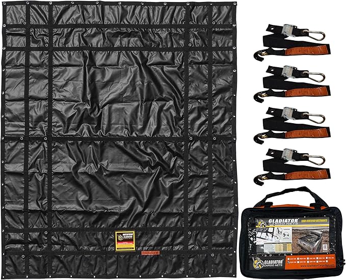 Waterproof Gladiator Cargo Net- Heavy Duty Truck Cargo Net Tarp (MGW-100) Medium: 6.75' x 8'