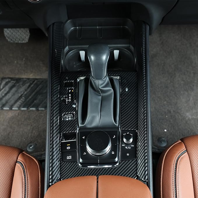 Center Console Cover for Mazda CX50 2025 2024 2023, Not for CX 50 Hybrid, 3PCS Carbon Fiber Gear Shift Panel Box Covers Trim Protection, Console Frame for CX-50 Car Interior Accessories