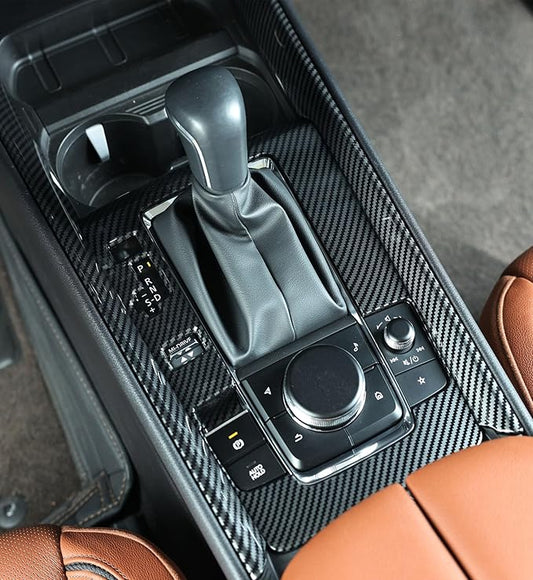 Center Console Cover for Mazda CX50 2025 2024 2023, Not for CX 50 Hybrid, 3PCS Carbon Fiber Gear Shift Panel Box Covers Trim Protection, Console Frame for CX-50 Car Interior Accessories