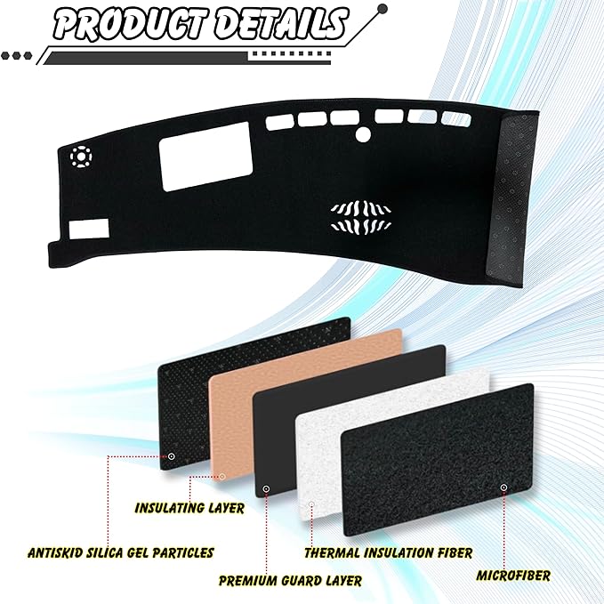 Non-Slip Dash Cover Dashboard Cover Mat Custom Fit Center Console Cover Sunshield Protector Pad Compatible with 2024 2025 Hyundai Santa Fe MX5 (Hyundai Santa Fe 2024-2025(with HUD))