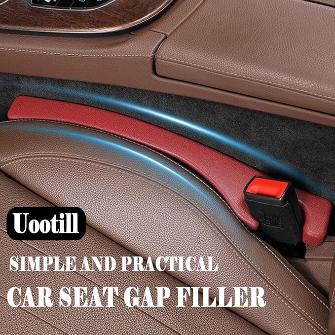 2Pcs Car Seat Gap Filler Set,Seat Gap Organizer, No Drop Seat Guard,Car Seat Accessories,Drop seat Gap fillers Between Seat and Console Stop Things from Dropping (Claret 2Pcs)