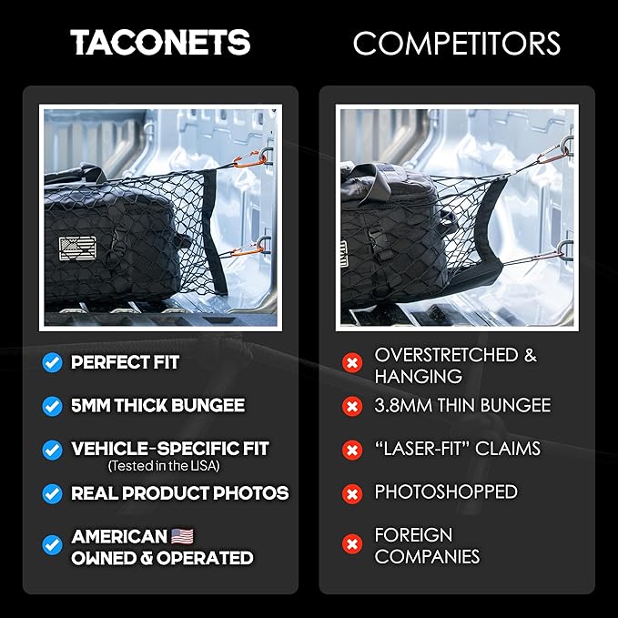 Envelope Cargo Net for Colorado/Canyon - Fits 2023-2025 - Upgraded 5mm Bungee - Integrated Storage Bag - Heavy Duty Carabiners - Designed in USA