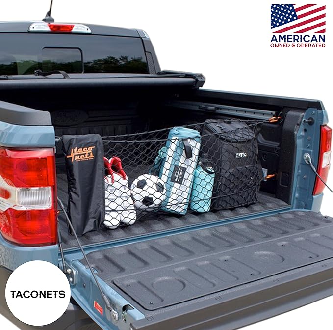 Envelope Cargo Net for Ford Maverick - Fits 2022-2025 - Upgraded 5mm Bungee - Integrated Storage Bag - Heavy Duty Carabiners - Designed in USA
