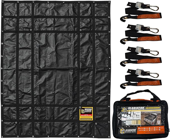 Waterproof Gladiator Cargo Net - Heavy Duty Truck Cargo Net Tarp (SGW-100) Small: 4.75' x 6'