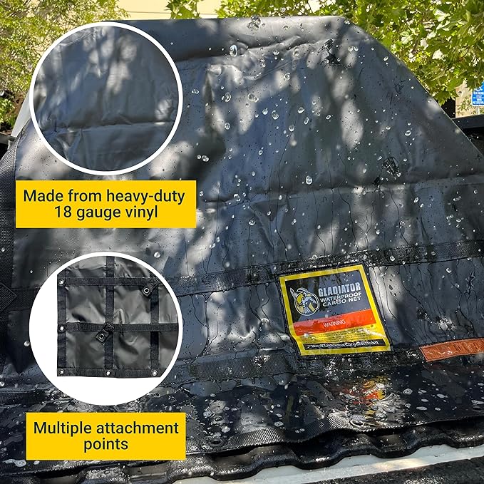 Waterproof Gladiator Cargo Net- Heavy Duty Truck Cargo Net Tarp (LGW-100) Medium: 8.75' x 10'