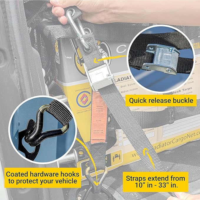 Waterproof Gladiator Cargo Net - Heavy Duty Truck Tarp (7.3' x 13.3' (for 6x12 ft Trailers))