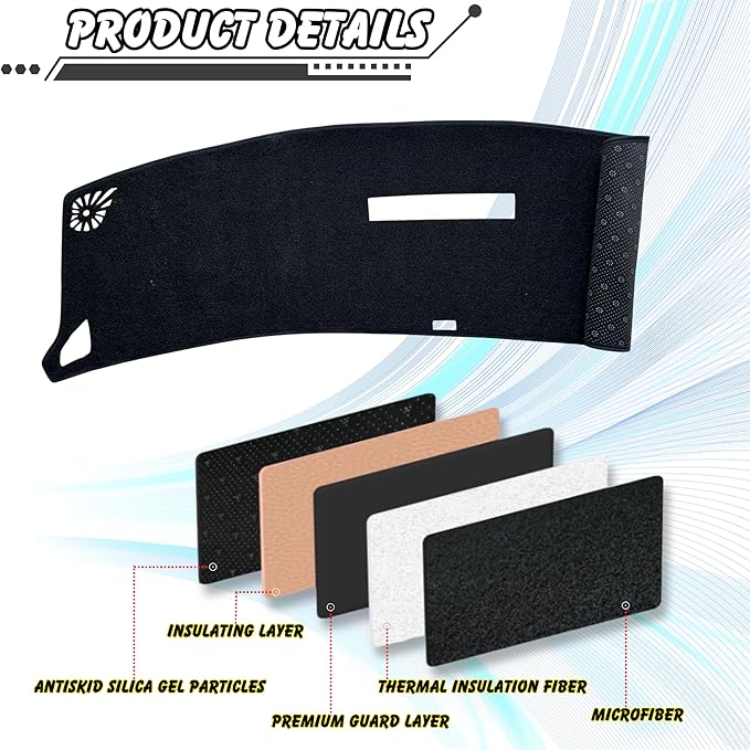 Non-Slip Dash Cover Dashboard Cover Mat Custom Fit Center Console Cover Sunshield Protector Pad Compatible with Nissan Ariya 2023 2024 2025 Accessories Pad (（Without HUD）)